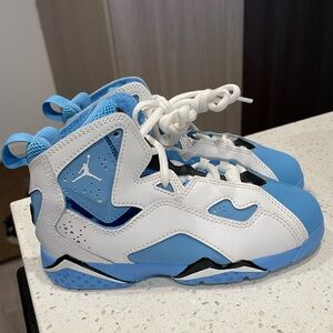 Jordan Big Kids True Flight High-Top Sneakers - White and Blue